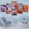 Abstraction Graffiti - Abstract 5 Panel Canvas Art Wall Decor