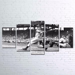 Baseball Player Vintage - Sport 5 Panel Canvas Art Wall Decor
