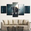 Forest Elephant Wildlife Vintage - Animal 5 Panel Canvas Art Wall Decor
