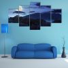 Green Meadow Near Forest Mountain - Nature 5 Panel Canvas Art Wall Decor