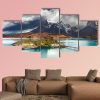 Lake Pehoe And Cuernos Mountains - Nature 5 Panel Canvas Art Wall Decor