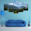 Mountain Range With Forest - Nature 5 Panel Canvas Art Wall Decor