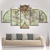 Old World Map Retro Vintage - Abstract 5 Panel Canvas Art Wall Decor
