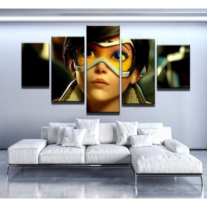 Overwatch Tracer - Gaming 5 Panel Canvas Art Wall Decor Overwatch Tracer - Gaming 5 Panel Canvas Art Wall Decor