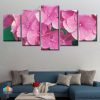 Pink Flowers Beautiful Roses - Nature 5 Panel Canvas Art Wall Decor
