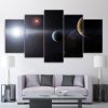 Planet Moon universe 01 - Space 5 Panel Canvas Art Wall Decor