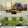 Seashore Cottage Classic Dream World - Abstract 5 Panel Canvas Art Wall Decor