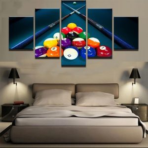 Sports Color Billiards 1 - Sport 5 Panel Canvas Art Wall Decor