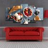 Strawberry Ice Cream Cold Snacks - Kitchen 5 Panel Canvas Art Wall Decor