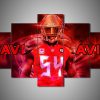 Tampa Bay Buccaneers - Lavonte David - Sport 5 Panel Canvas Art Wall Decor