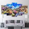 Underwater World Corals Reef Color Fishes Ocean - Nature 5 Panel Canvas Art Wall Decor