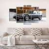 Vintage Car Jaguar E-Type - Automative 5 Panel Canvas Art Wall Decor