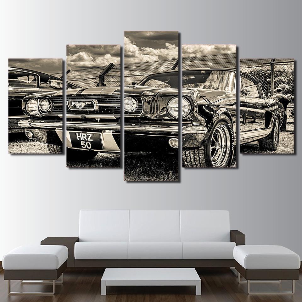 Vintage Sports Car - Automative 5 Panel Canvas Art Wall Decor