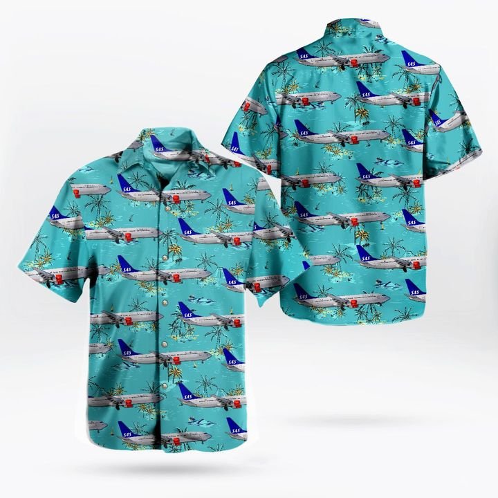 Sas Scandinavian Airlines Boeing 737-883 Hawaiian Shirt Sas Scandinavian Airlines Boeing 737-883 Hawaiian Shirt